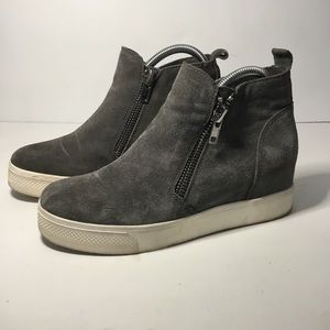 Steve Madden Women’s Gray Suede Wedgie High Top Platform Sneaker Size 8.5